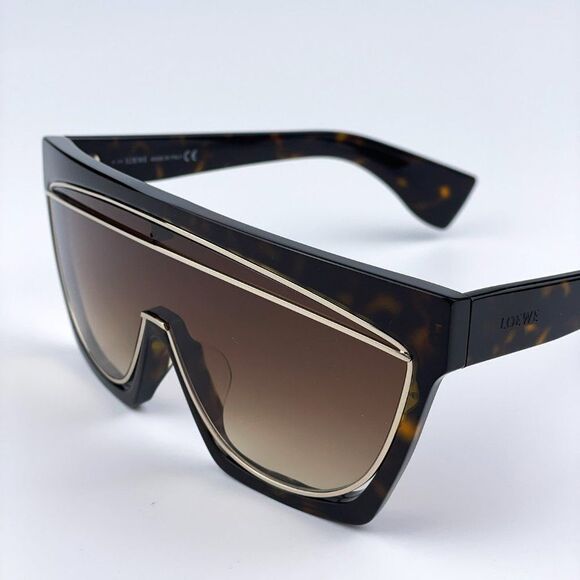 NEW Loewe LW40012F FILIPA MASK 52F Shiny Havana Brown Shield Women Sunglasses - Picture 7 of 10